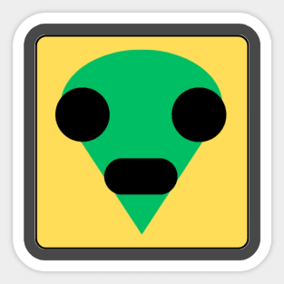 Scared Alien Sticker